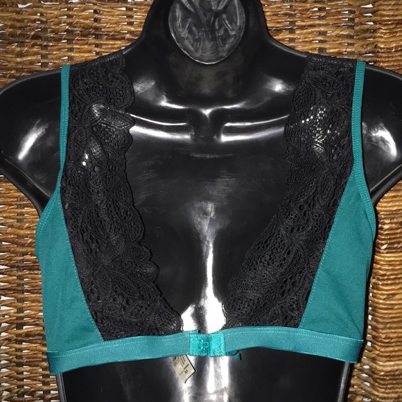 Teal with Black Lace Bralet - Picture 6 of 7